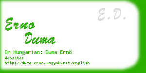erno duma business card