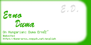 erno duma business card